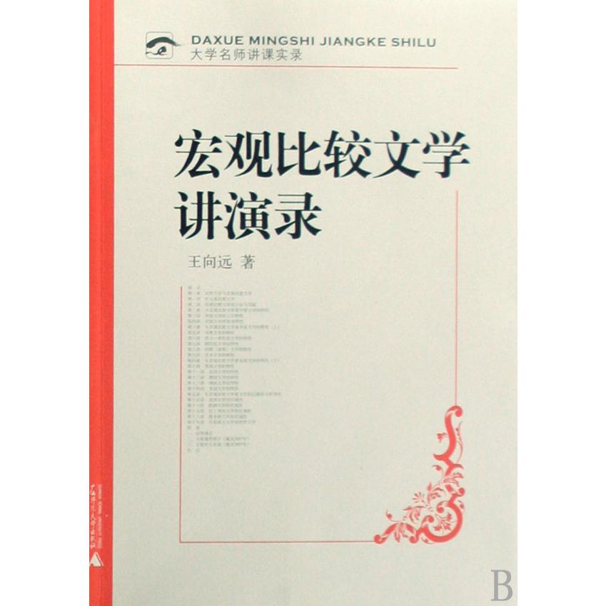 宏观比较文学讲演录/大学名师讲课实录