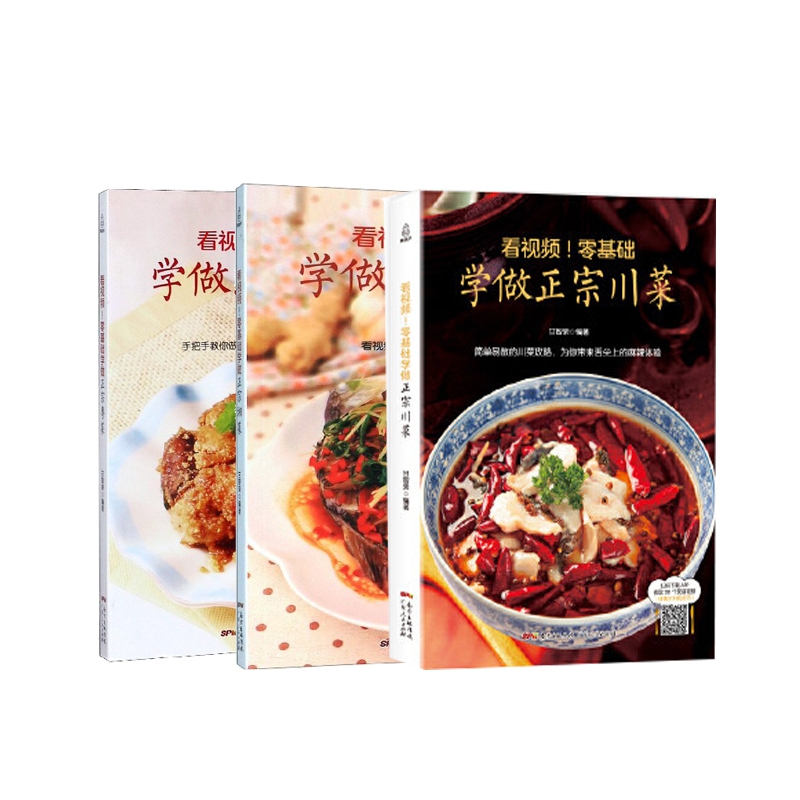看视频零基础学做正宗粤菜/川菜/湘菜  共3册