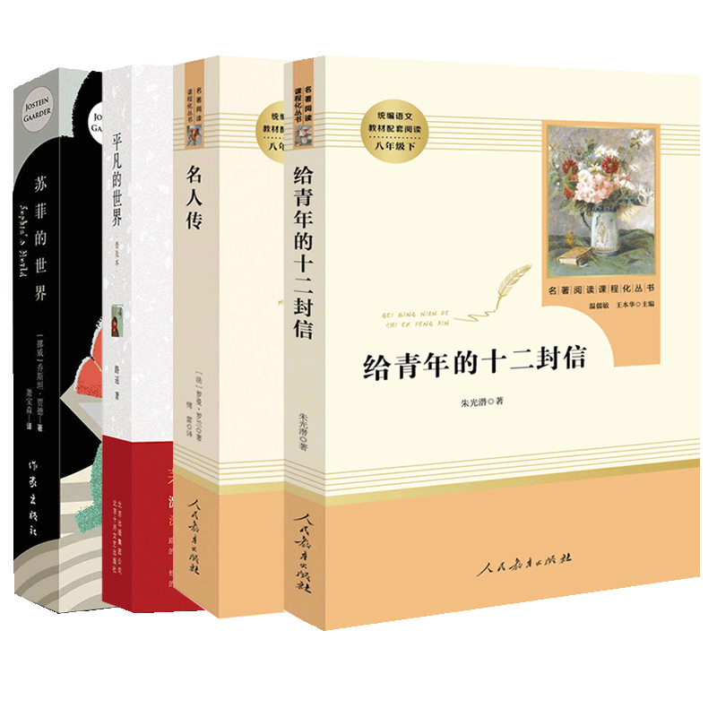 给青年的十二封信&苏菲的世界&平凡的世界&名人传 共4册