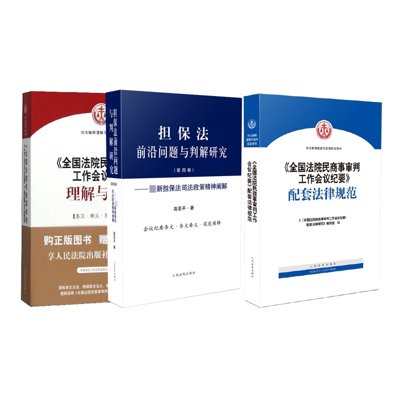 民商事审判工作会议纪要理解与适用+配套法律规范+担保法前沿问题与判解研究 全3册