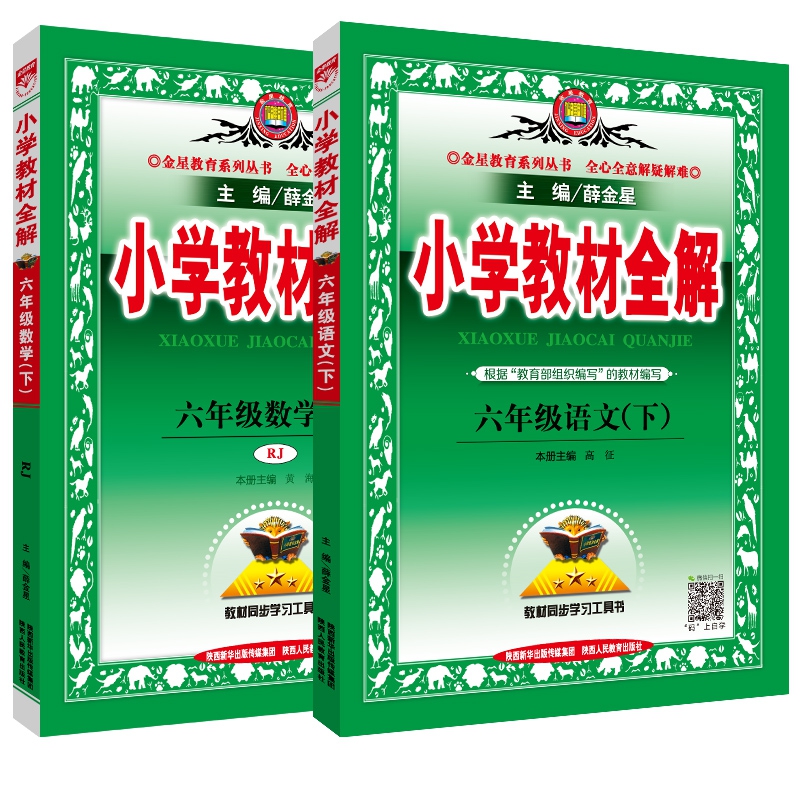 小学教材全解六年级数学下(RJ版)+六年级语文下