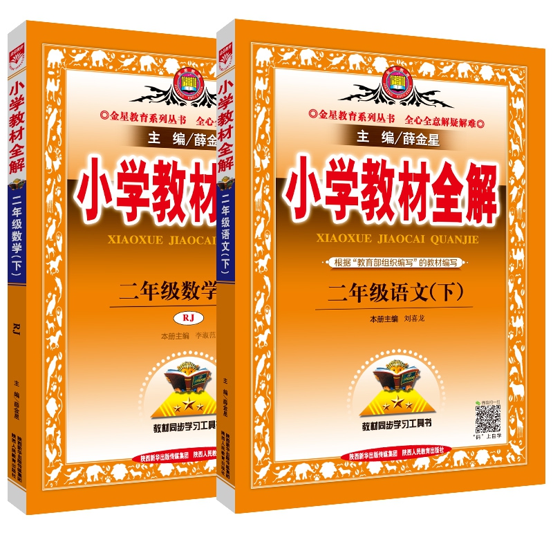 小学教材全解二年级数学下(RJ版)+二年级语文下