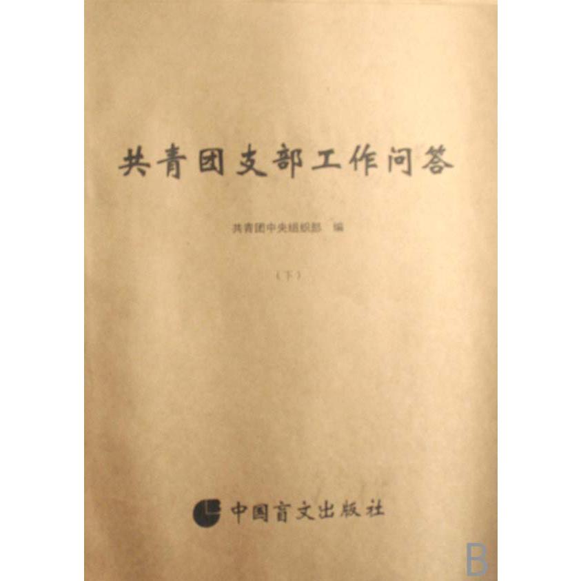 共青团支部工作问答（上中下）（盲文版）
