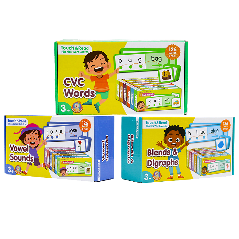 Touch&Read：Phonics Word Match自然拼读指读卡（3盒  378张）