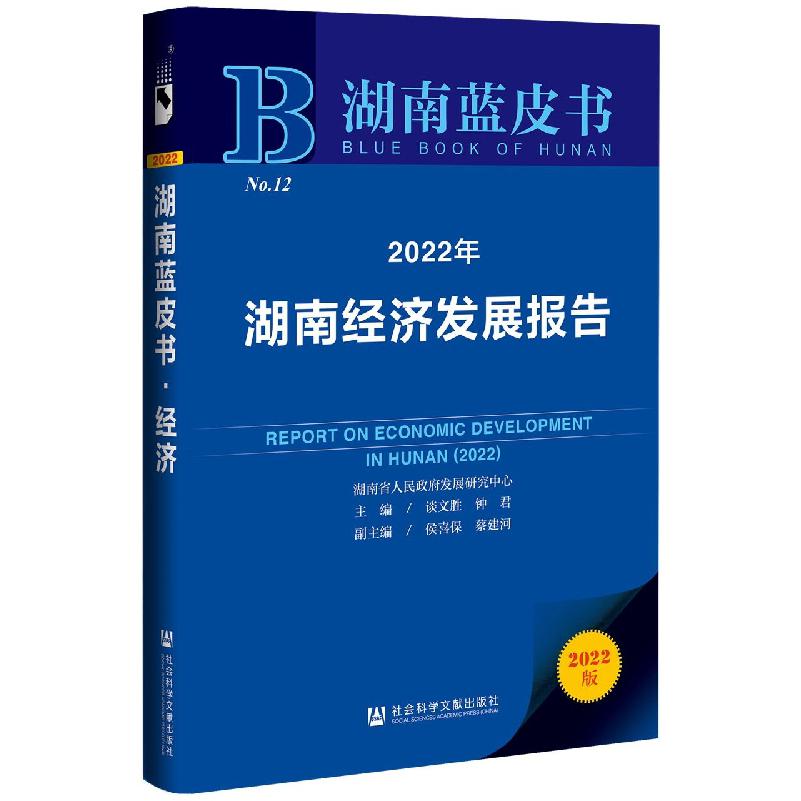2022年湖南经济发展报告（2022版）/湖南蓝皮书