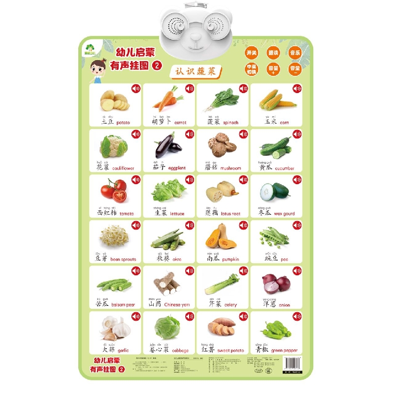 爱德少儿：幼儿启蒙有声挂图2-认识蔬菜