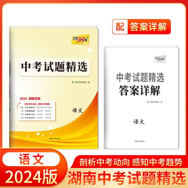 2024 语文 湖南中考试题精选 天利38套