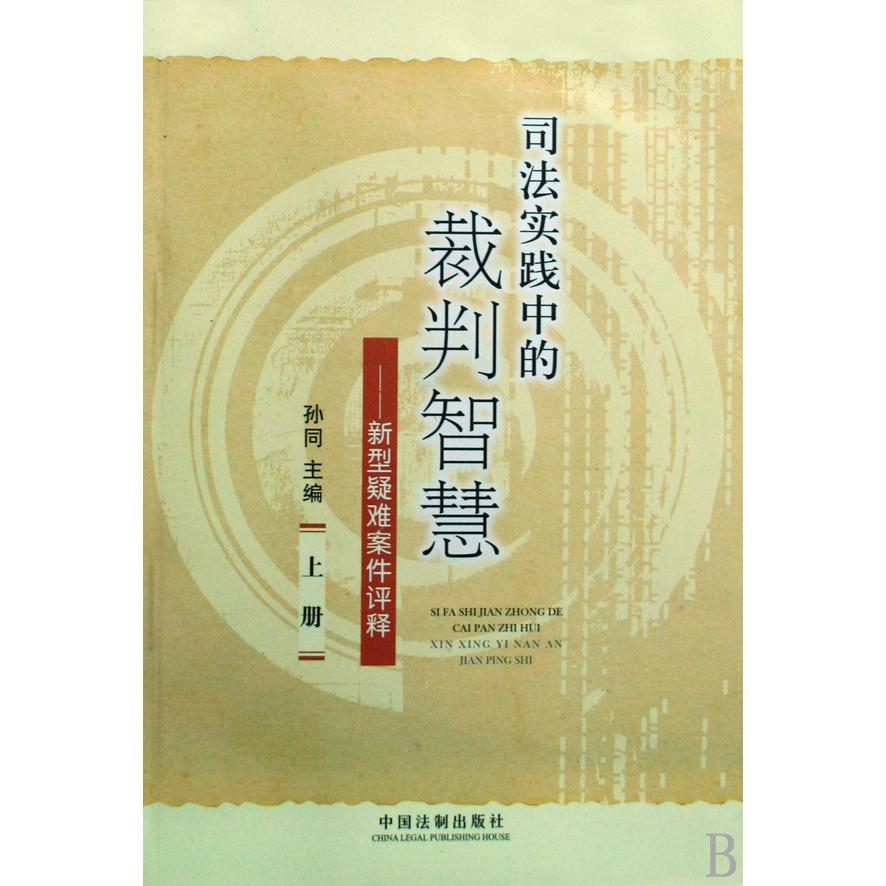 司法实践中的裁判智慧--新型疑难案件评释（上下）