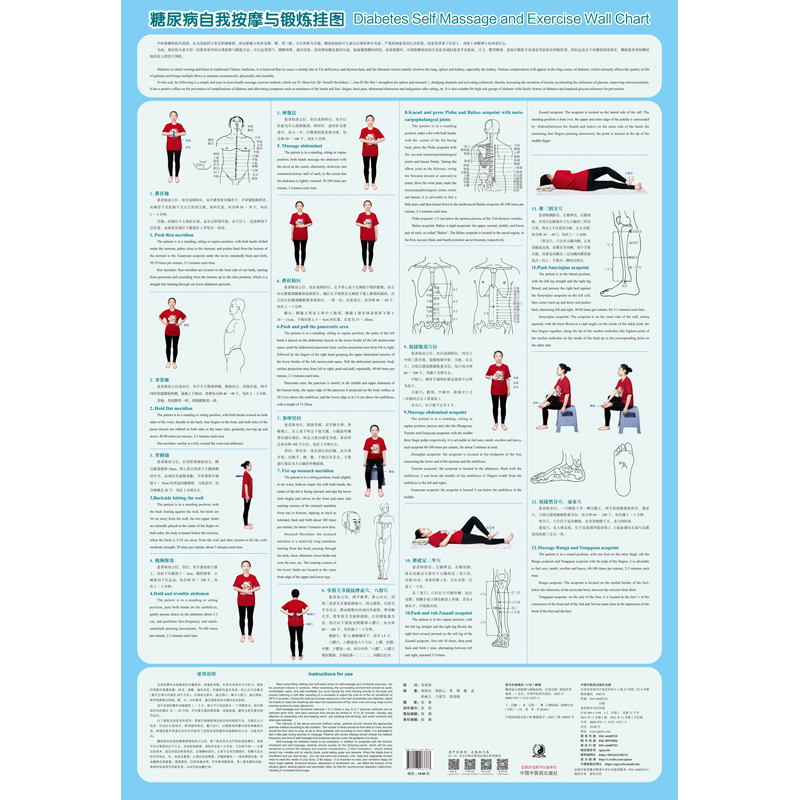 糖尿病自我按摩与锻炼挂图（汉英对照）