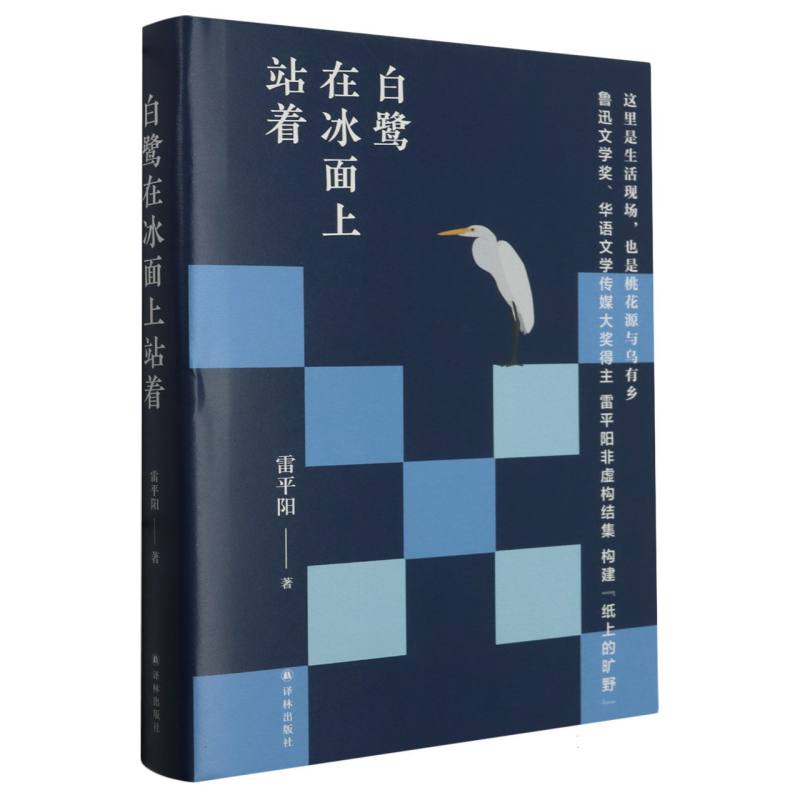 白鹭在冰面上站着