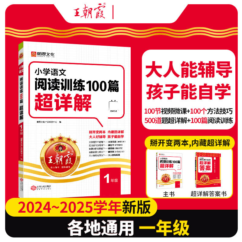 2024 王朝霞小学语文阅读训练100篇超详解 一年级