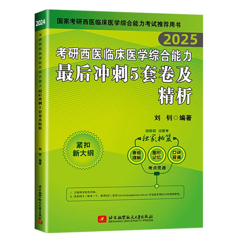 2025昭昭考研西医临床医学综合能力 最后冲刺5套卷及精析