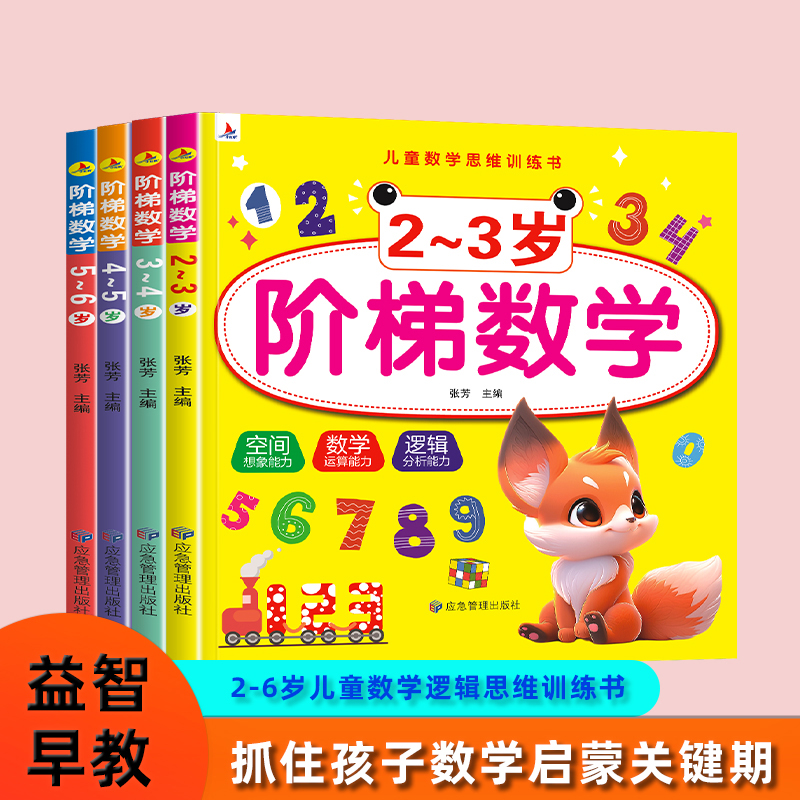 阶梯数学2-3岁幼儿园入园准空间 数学 思维逻辑 能力启蒙训练