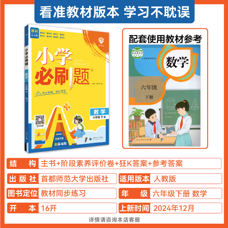 2025春小学必刷题 数学六年级下 RJ